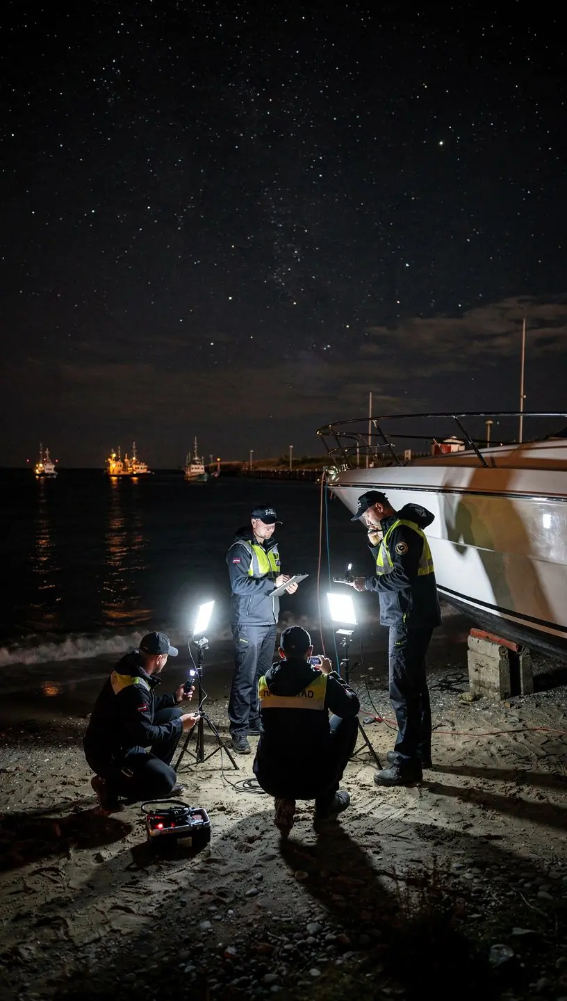 Speciālisti strādā pie laivas remonta